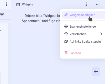 Widgets bearbeiten